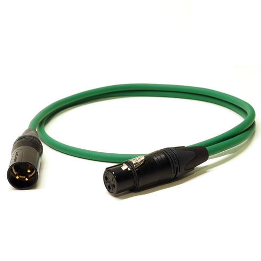 Belden Green Microphone Balanced Cable w/ Gold Neutrik XLR - 6.50m