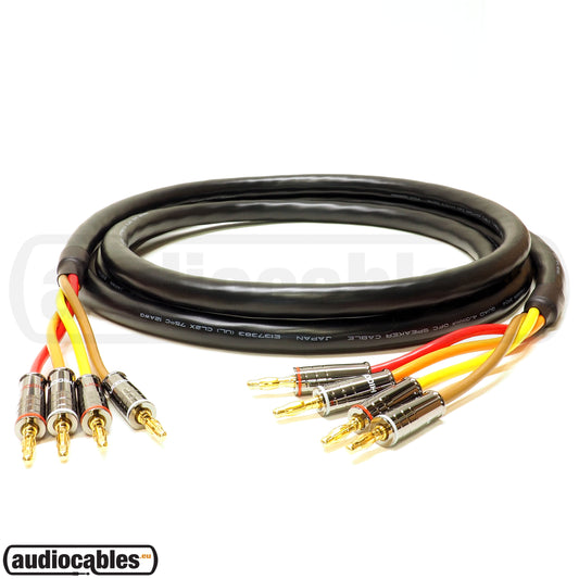 Mogami 3104 Speaker Cable - Bi-Amp Connection w/ Hicon Banana Connectors