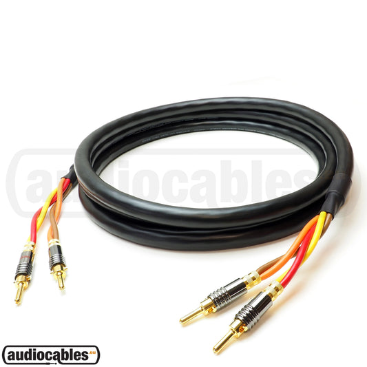 Mogami 3104 Speaker Cable w/ Hicon Banana Connectors (Standard Wiring)