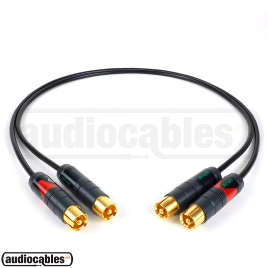 Mogami 2803 RCA to RCA Hi Fi Interconnect Cable (Pair) w/ Gold Neutrik Connectors