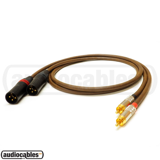 Belden 8402 RCA to MALE XLR Pair Cables w/ Gold Plated Switchcraft & Neutrik Connectors