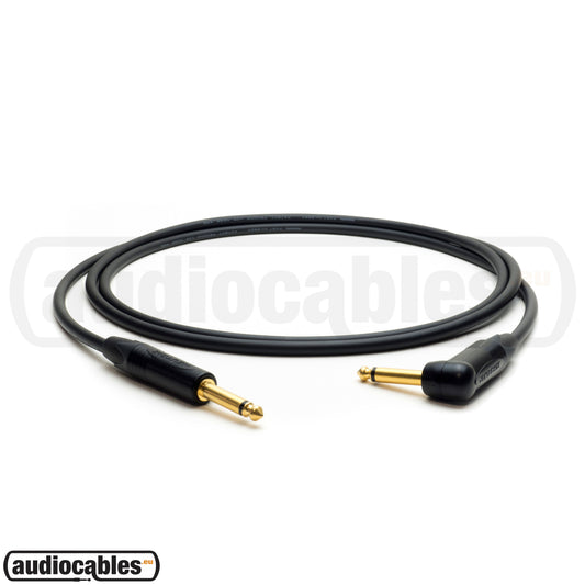 Mogami 2524 Instrument Cable w/ Neutrik Gold Plugs (Single Angled)
