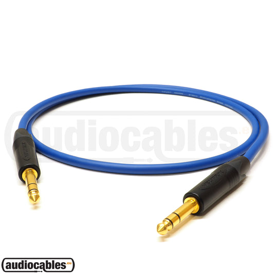 Mogami 2534 Blue Color Balanced Cable w/ Gold Neutrik 1/4'' TRS Jack Connectors