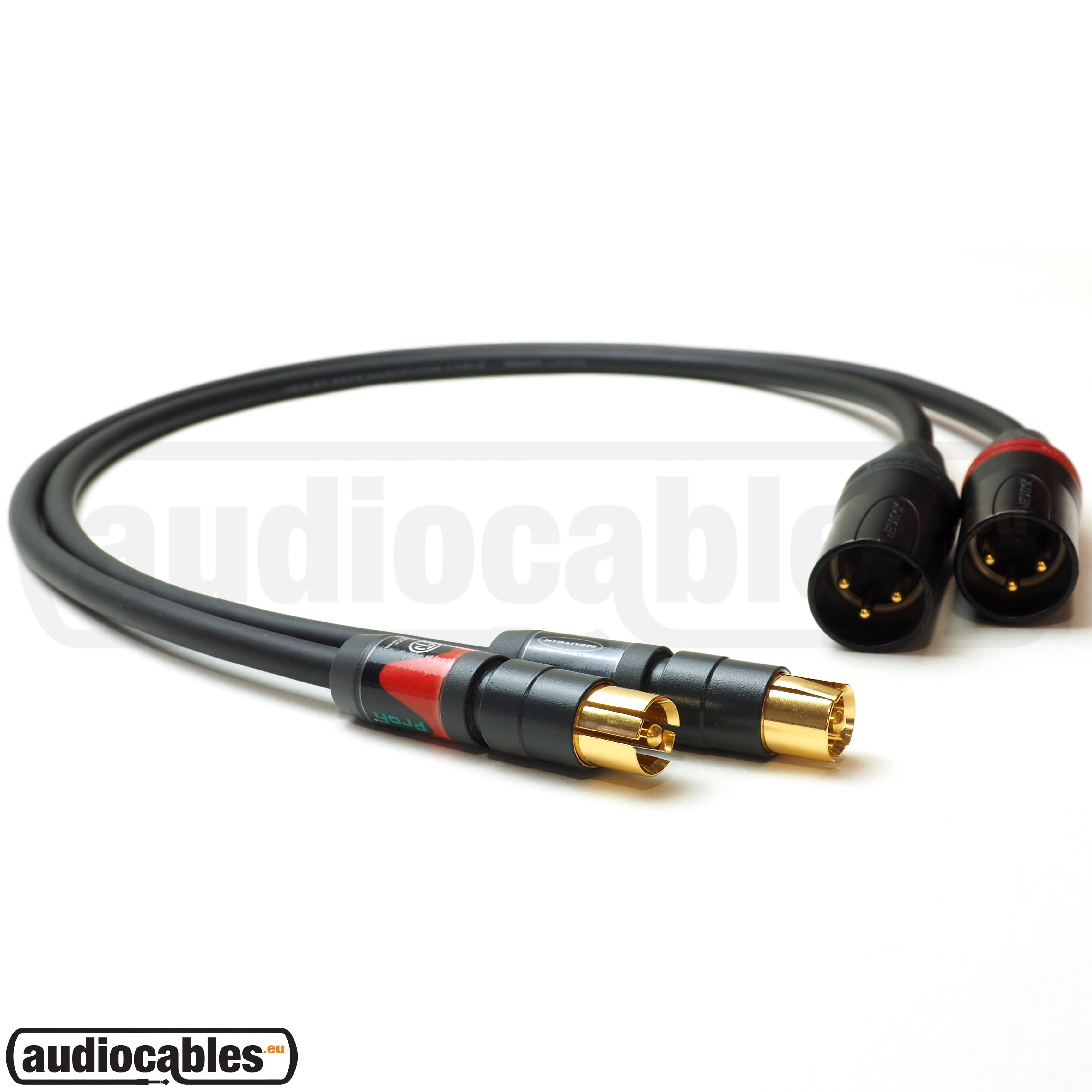 Mogami 2549 with Neutrik RCA to Male XLR PAIR Cables – audiocables.eu