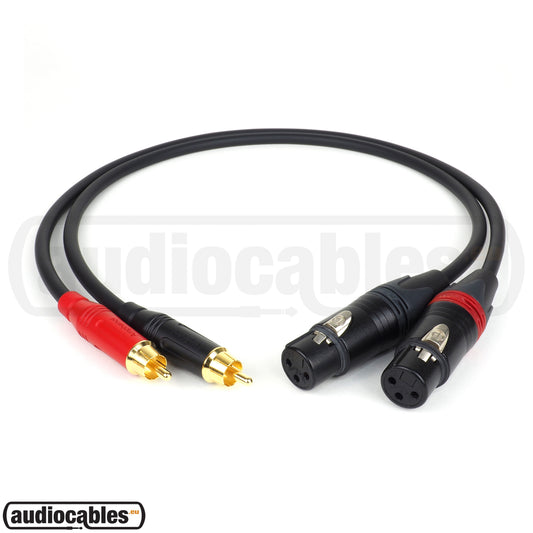 Mogami 2549 Amphenol RCA to Neutrik Female XLR Cable PAIR